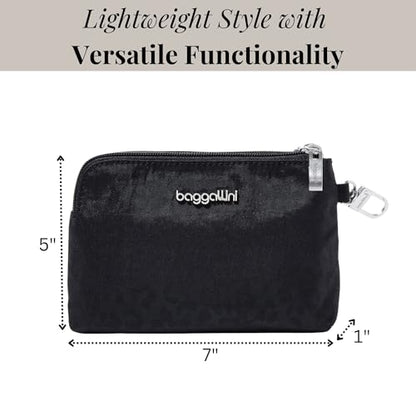 Baggallini On the Go Daily RFID Pouch - color: Black Cheetah Emboss