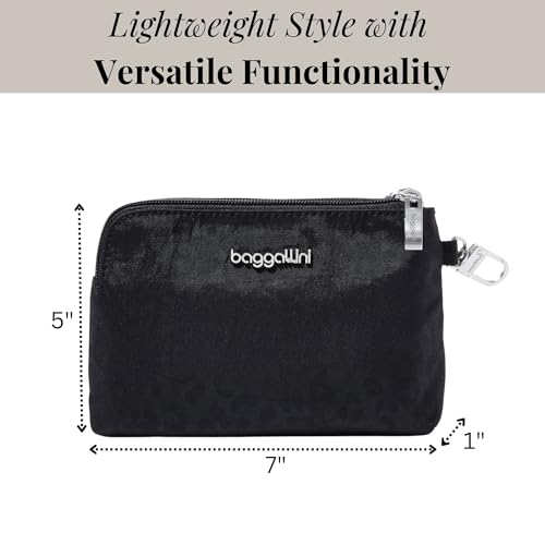 Baggallini On the Go Daily RFID Pouch - color: Black Cheetah Emboss