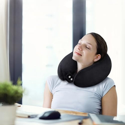 Neck Pillow Airplane Memory Foam Travel Pillows Black - color: Black