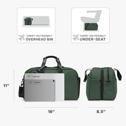 Traveler's Choice Wanderbout 27L Duffel Bag for Travel - color: Green