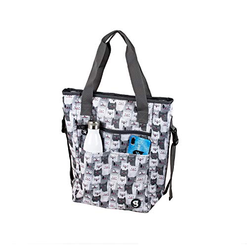 geckobrands 2 in 1 Convertible Tote and Backpack - Versatile and Durable for Travel, Gym, Beach, and Everyday Use - color: Cats