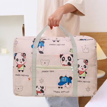 Travel Bag Carry on Duffel Bag Foldable Luggage Spirit Airlines Personal Item Bag Sports Gym Bags Weekender Overnight Bag Nylon Travel Duffel for Women (Panda) - color: Panda