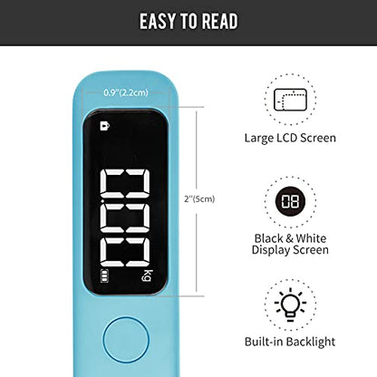 pack all Digital Luggage Scale for Travel, 110Lbs Capacity, 0.1Lb Precision - color: Blue