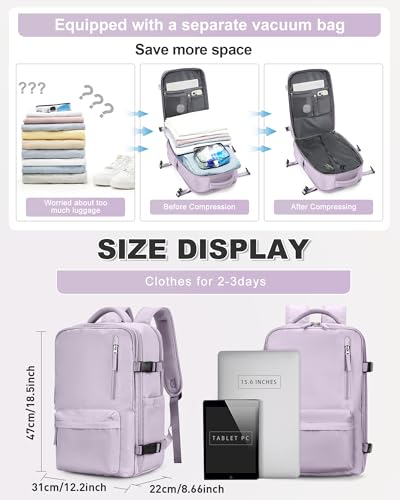 Vacuum Backpack Travel with Pump, Vacuum Seal Compression Bags For Clothing - color: D11-purple, size: X-Large
