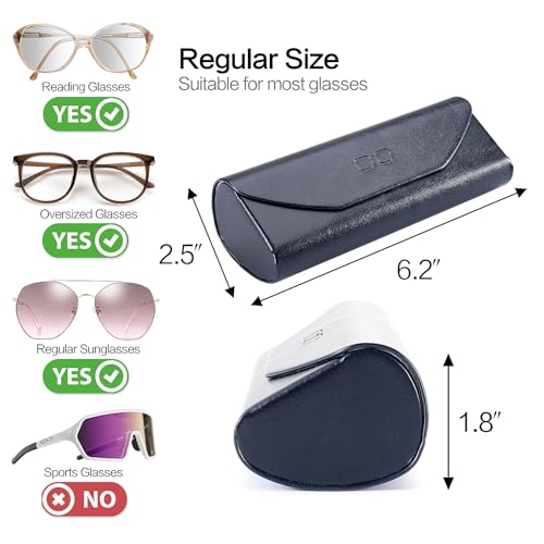 Vemiss Hard Shell Glasses Case, Portable Travel Eyewear Holder - color: Blue