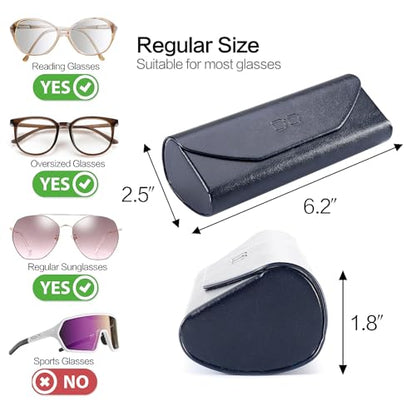 Vemiss Hard Shell Glasses Case, Portable Travel Eyewear Holder - color: Blue