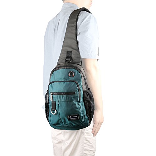 Crossbody Sling Bag Backpack for Men & Women Lake Blue - color: A-dark Green(fits 10.5" Ipad)