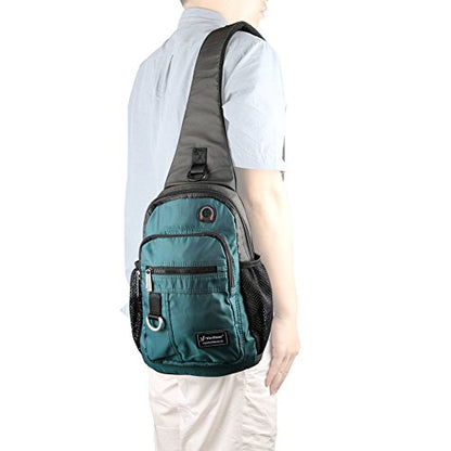 Crossbody Sling Bag Backpack for Men & Women Lake Blue - color: A-dark Green(fits 10.5" Ipad)