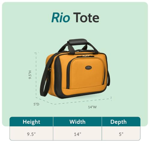 U.S. Traveler Rio 14" Travel Tote Bag, Lightweight 1200D Carry-On Bag for Women & Men - color: Orange, style: Contrast Trim