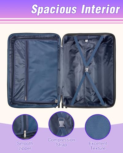 Luggage Sets 2 Piece, Hard Shell Expandable Carry on Suitcase with Spinner Wheels and TSA Lock, Lightweight Travel Luggage Set - color: Berry, size: 2 Piece Set (20/24inch)