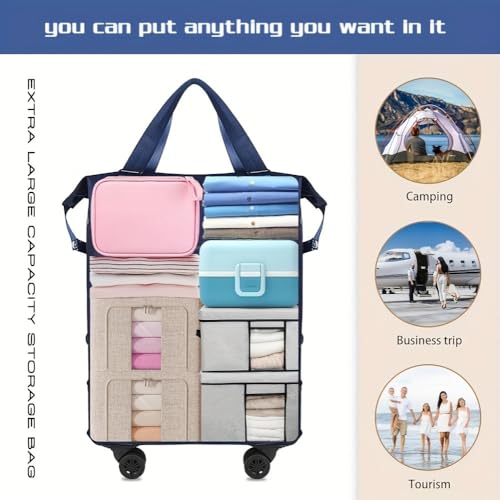 360° Spinner Wheel Duffel Bag, Violet - color: violet