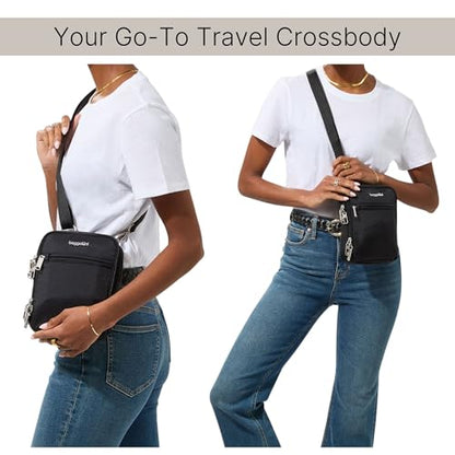 Baggallini Securtex® Anti-theft Mini Everything Crossbody Bag, 6.3"x8.25" Rfid, Locking Zippers & Cut-resistant Strap - color: Moonrock