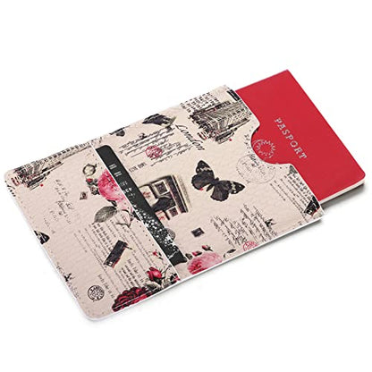 XEYOU Passport Holder Sleeve Case Travel Passport Pouch Wallet - color: Eiffel Tower