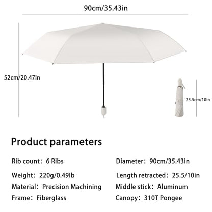 Compact Sun Umbrella, UPF 50+ UV Protection - color: Black