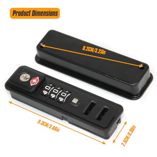 2-Pack TSA 3-Digit Combination Luggage Locks, Built-in Travel Lock JS-507B - size: JS-507B