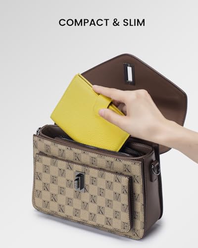 Karmiir RFID Passport Holder Travel Wallet for Women, Leather Passport Cover Wallet with Card Holders SIM Slots,Zippered Coins Pocket and Cash Slot Slim Compact Travel Wallet (Lemon Yellow) - color: Lemon Yellow