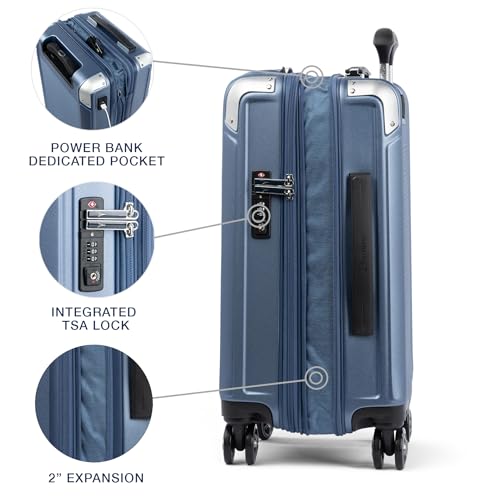 Travelpro Platinum Elite Hardside Carry-On Luggage, Dark Sky, 21-Inch - color: Dark Sky Blue, size: Carry-on with Laptop Pocket 21-Inch