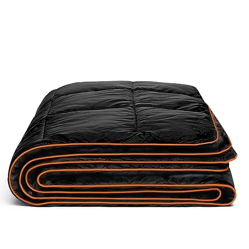 Camping Blanket Puffy Camp Blanket Mini Outdoor Blanket - color: Black, size: 39"x55"