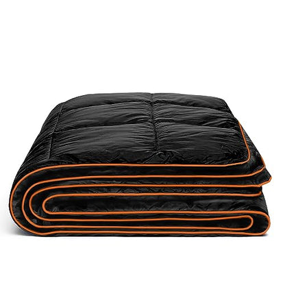 Camping Blanket Puffy Camp Blanket Large Outdoor Blanket - color: Black, size: 52"x75"