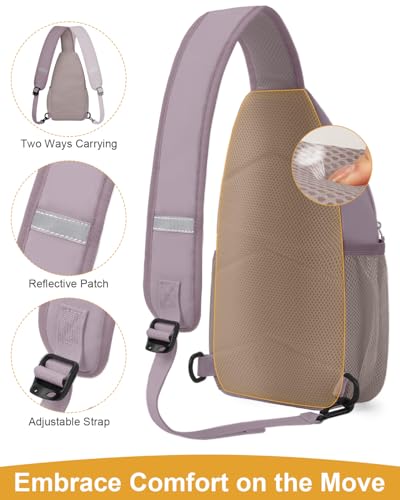 Pritent Crossbody Bags for Women Men Sling Bag Backpack Shoulder Bag - color: Purple, size: Medium
