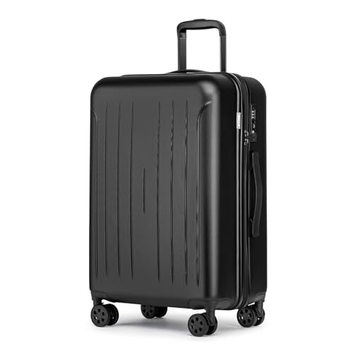 KYME 24-Inch Medium Luggage Checked TSA Approved Suitcase,24",Black - color: Black, size: 24" Checked
