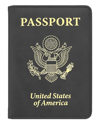 Passport Holder for Travel, US Passport Cover and Card Slot Combo - color: Black