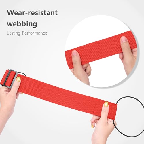 Mayski 4 Pack Adjustable Elastic Luggage Connector Straps for Suitcases - color: Red