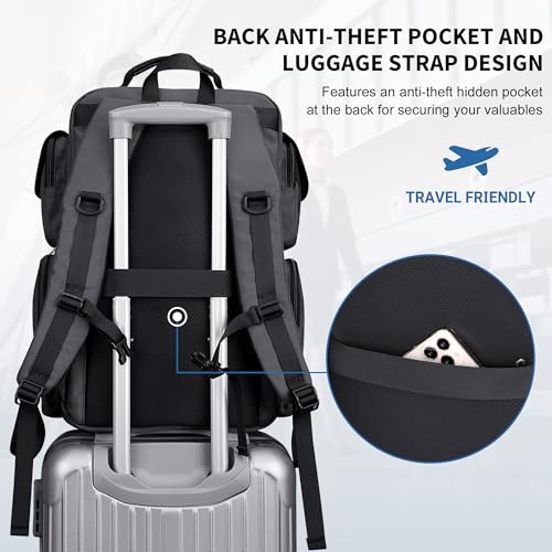 WITZMAN Travel Backpack for Men Carry-on Laptop Backpack - color: Upgrade Silvery Grey