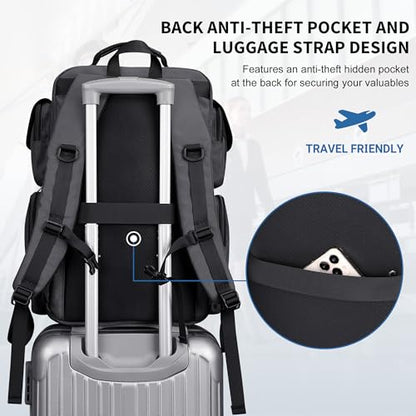 WITZMAN Travel Backpack for Men Carry-on Laptop Backpack - color: Upgrade Silvery Grey