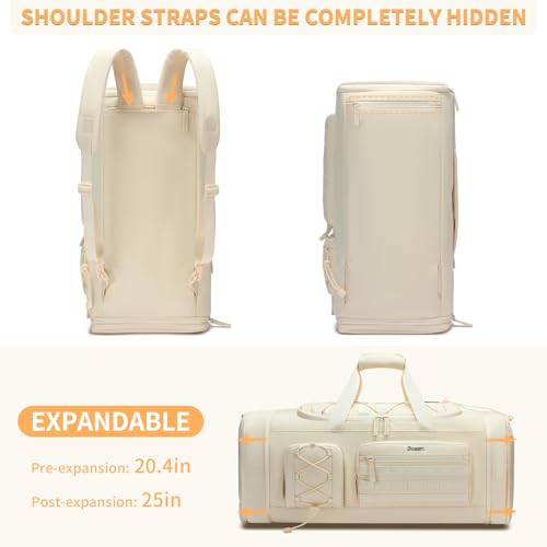BOSSTIN Gym Bag for Men & Women, 45L-50L Expandable Sports Duffle Bag - color: Beige
