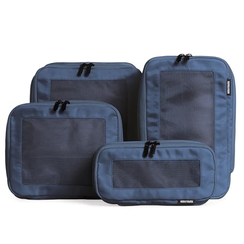 Aerotrunk Compression Packing Cubes for Travel, 4-Pack, Dark Blue - color: Dark Blue, size: 4-Pack