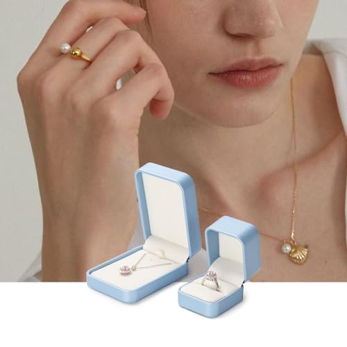 Oirlv Blue Pendant Necklace Gift Box - color: Sky Blue, size: Necklace Box