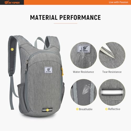 SKYSPER Small Daypack 10L/15L/20L Hiking Backpack Packable Lightweight Travel Day Pack for Women Men - color: Grey, size: 20l