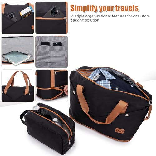 Luggage Sets 6 Piece Suitcases (Black, 16"/20"/24"/28"/DB/TB) - color: Black, size: 6 Piece Sets (16/20/24/28/DB/TB)