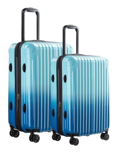 Luggage 2 Piece Set, Lightweight Hardside Suitcases, 20/24Inch - color: Sky, size: 2-piece(20"/24")