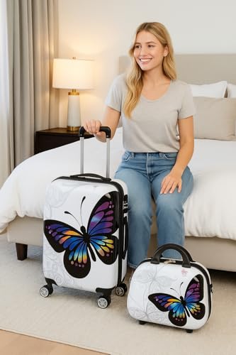 World Traveler Butterfly Luggage, 4-Piece Set - size: 4-Piece Set