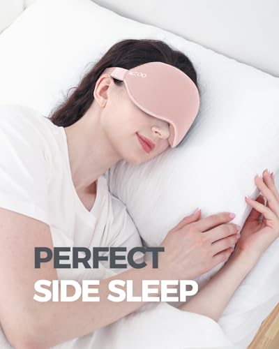 MZOO Luxury Sleep Mask, 3D Spacious for Long Lashes Blocking Light - color: P-pink