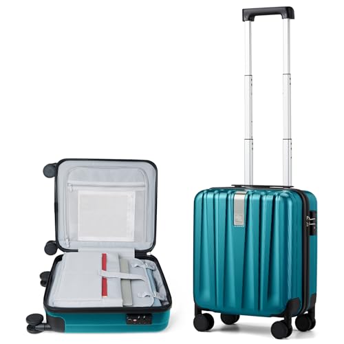Hanke 16 Inch Underseat Carry on Suitcases with Wheels,Lightweight Hard Shell Carry on Luggage with Wheels for Weekender,Travel Approved Small Suitcase,Travel Luggage for Womem Men,Caribbean Blue. - color: Caribbean Blue, size: 16 Inch