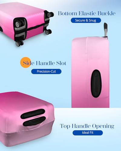 Slohif Luggage Cover for Suitcase Tsa Approved Protector - Luggage Sleeve Large Suit Case Cover Travel Stretch Baggage Case Protective Washable Fit 18-20 Inch Rose Gradient XS - size: Extra Small (18-20 inches), style: Pink Gradient