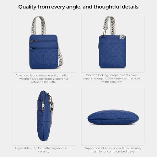 Travelon Anti-Theft Boho Slim Crossbody - color: Lush Blue