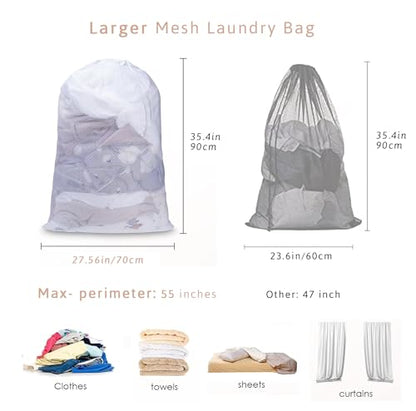 Meowoo 1Pcs Large Mesh Laundry Bag, 27×36inch - color: White-1pcs, size: 27x36 inch