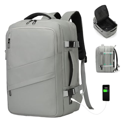 Travel Backpack,Expandable Carry on Daypack Personal Item Bag - color: Gray