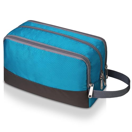 Toiletry Bag for Men Hanging Dopp Kit Water Resistant Shaving Bag Small Toiletry Bag for Traveling (Blue) - color: Blue