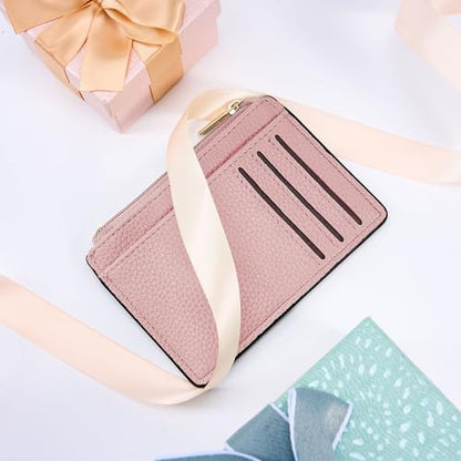 Tipmile Womens Credit Card Holder Wallet, Small Slim RFID Blocking Sleeve - color: Dusty Pink