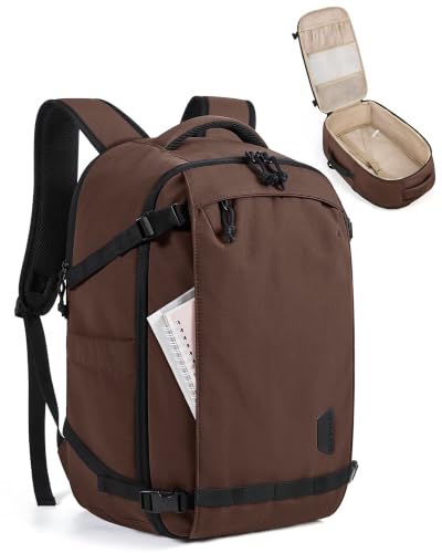 BAGSMART Travel Backpack for Women, 15.6 Inch Carry On Bag, Coffee Brown - color: Coffee Brown, size: 15.6 Inch