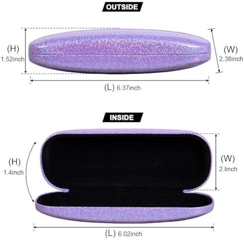 ADBGV 3Pcs Unisex Hard Shell Eyeglasses Cases, Protective Case For Glasses,Sunglasses Case with Cleaning Cloth - color: A_purple+pink+white