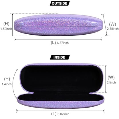 ADBGV 3Pcs Unisex Hard Shell Eyeglasses Cases, Protective Case For Glasses,Sunglasses Case with Cleaning Cloth - color: A_purple+pink+white
