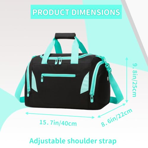 Small Kids Duffle Bag Mini Duffle Bag Kids Travel Bags with Shoe Compartment Toddler Overnight Weekender Carry On for Preschool Daycare,Christmas and Birthday Gift for Boys Girls - color: Black Green