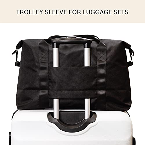 Jadyn Lola Travel Bag, Weekender/Overnight Duffel, Gym Tote Bag for Women, Men - color: Black