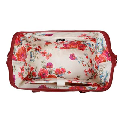 Jessica Simpson Countryside 3-Piece Set (21", Tote & Weekender) Expandable 8-Wheel Spinner Large Checked Luggage Suitcase, Burnt Russet - color: Burnt Russet, size: 3-Piece Set (20/Tote/Wkdr)